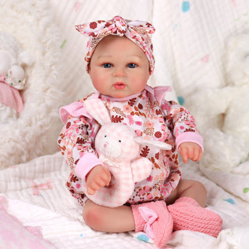 Babeside 17'' Realistic Reborn Baby Doll Blue Eyes Awake Charming Girl Abby