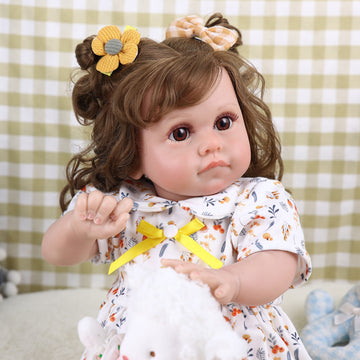 Babeside 20 Inch Lifelike Reborn Baby Dolls White Dress Girl Matty