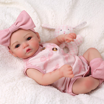 Babeside Megan 17'' Realistic Reborn Baby Doll Awake Girl Sweet Pink With Heartbeat Coos And Breath