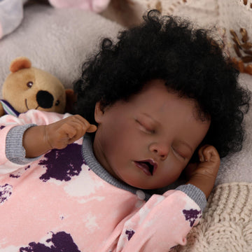 Babeside 17'' Reborns Boy Twinnie - Real Life Poseable African American Toddler Baby Dolls