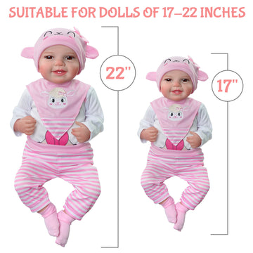 Babeside 17''-22'' Baby Dolls Clothes Set Girl 5pcs Real Life Baby Dolls Outfits Accessories with for 18-20 Inch Newborn Baby Dolls Clothing Set,Pink