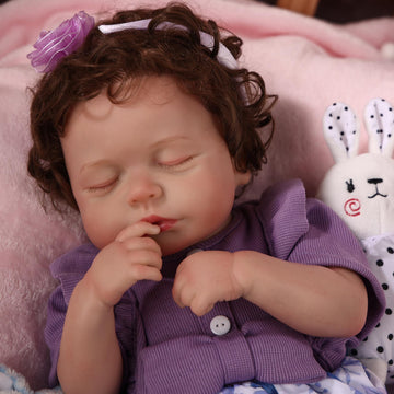 Babeside Lucy Lifelike Reborn Baby Dolls - 20 inch Baby Girl Purple Princess