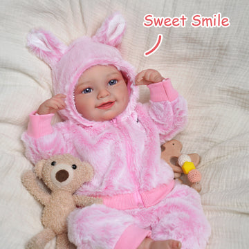 Babeside Wendy 20'' Realistic Reborn Baby Doll Girl Awake Winter Lovely And Soft Pink Bunny With Heartbeat Coos And Breath