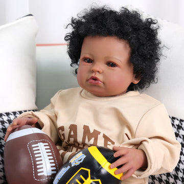 Babeside Laney 20'' Realistic Reborn Baby Doll African American Baseball Boy Lovely Sport Style Awake