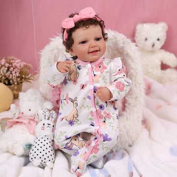 Babeside Leen 20'' Realistic Reborn Baby Dolls Rabbit Jumpsuit Infant Adorable Girl