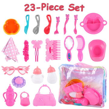 Babeside Reborn Baby Dolls 23pcs Baby Doll Feeding Accessories