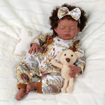 Babeside Laney 20'' Realistic Reborn Baby Doll African American Lovely Boy Sleeping Sunflower(Pre-Order, Ship Date: March 15)