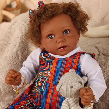 Babeside Stella 20'' Reborns Girl - Real Life Poseable African American Toddler Baby Dolls