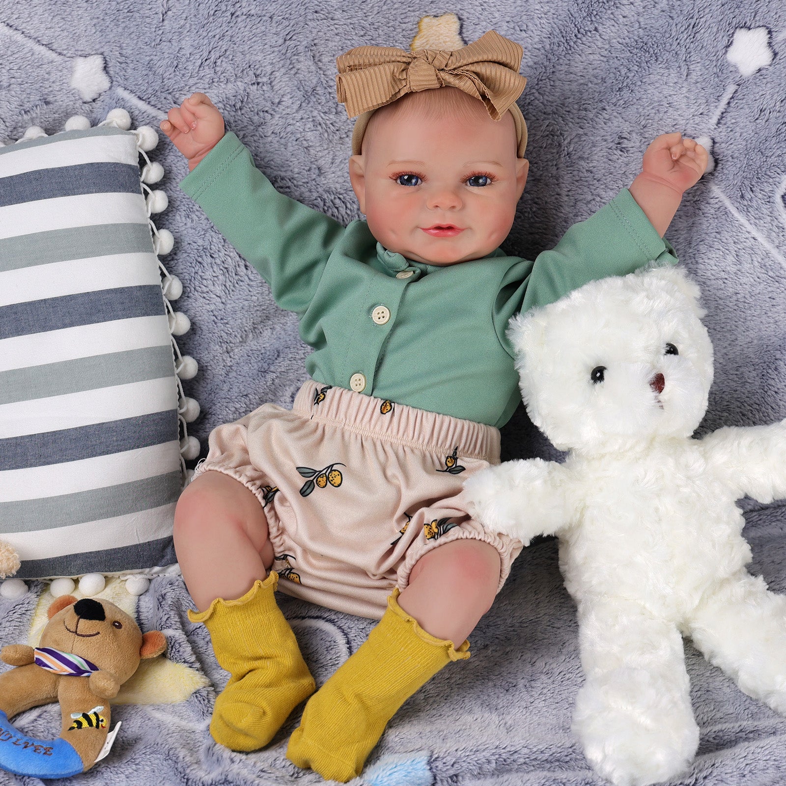 Babeside Hedda 20" Realistic Reborn Baby Doll Lovely Girl Blue Eyes Awake