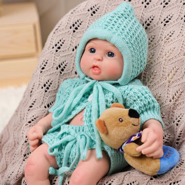 Babeside Bailyn 16'' Full Silicone Reborn Baby Doll Blue Eyes Infant Girl