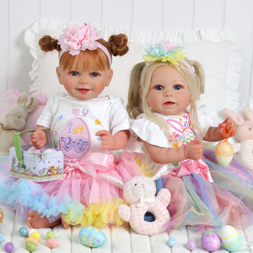 Babeside Stella & Doreen 20'' Realistic Reborn Baby Girl Doll Twins Beautiful Easter