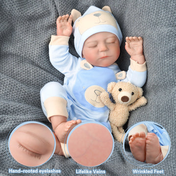 Babeside 20'' Real Lifelike Asleep Realistic Reborn Cutest Infant Baby Boy Emily