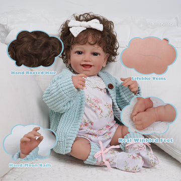 Babeside Una 20'' Realistic Reborn Baby Doll Girl Awake Lovely Sweet Smile