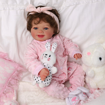 Babeside Sunny 17'' Reborn Baby Doll Girl Blue Eyes Soft And Lovely Pink