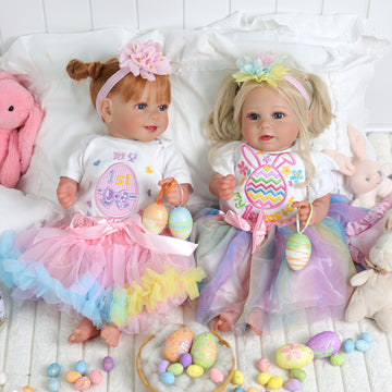 Babeside Stella & Doreen 20'' Realistic Reborn Baby Girl Doll Twins Beautiful Easter