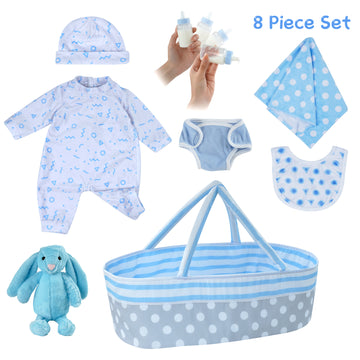 [Suitable for 17-22'' Boy] Babeside Adoption Reborn Baby Essentials-8pcs Gift Set