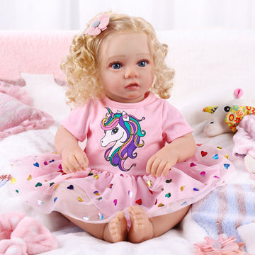 Babeside Daisy 20'' Cutest Realistic Reborn Baby Doll Girl Blonde Hair Princess with Heartbeat Coos and Breath