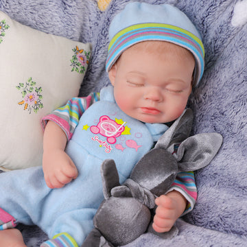 Babeside Julia 12'' Full Silicone Reborn Baby Doll Sleeping Boy Lovely Blue