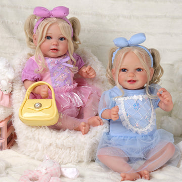 Babeside Stella & Doreen 20'' Realistic Reborn Baby Girl Doll Twins Beautiful Princess Dress