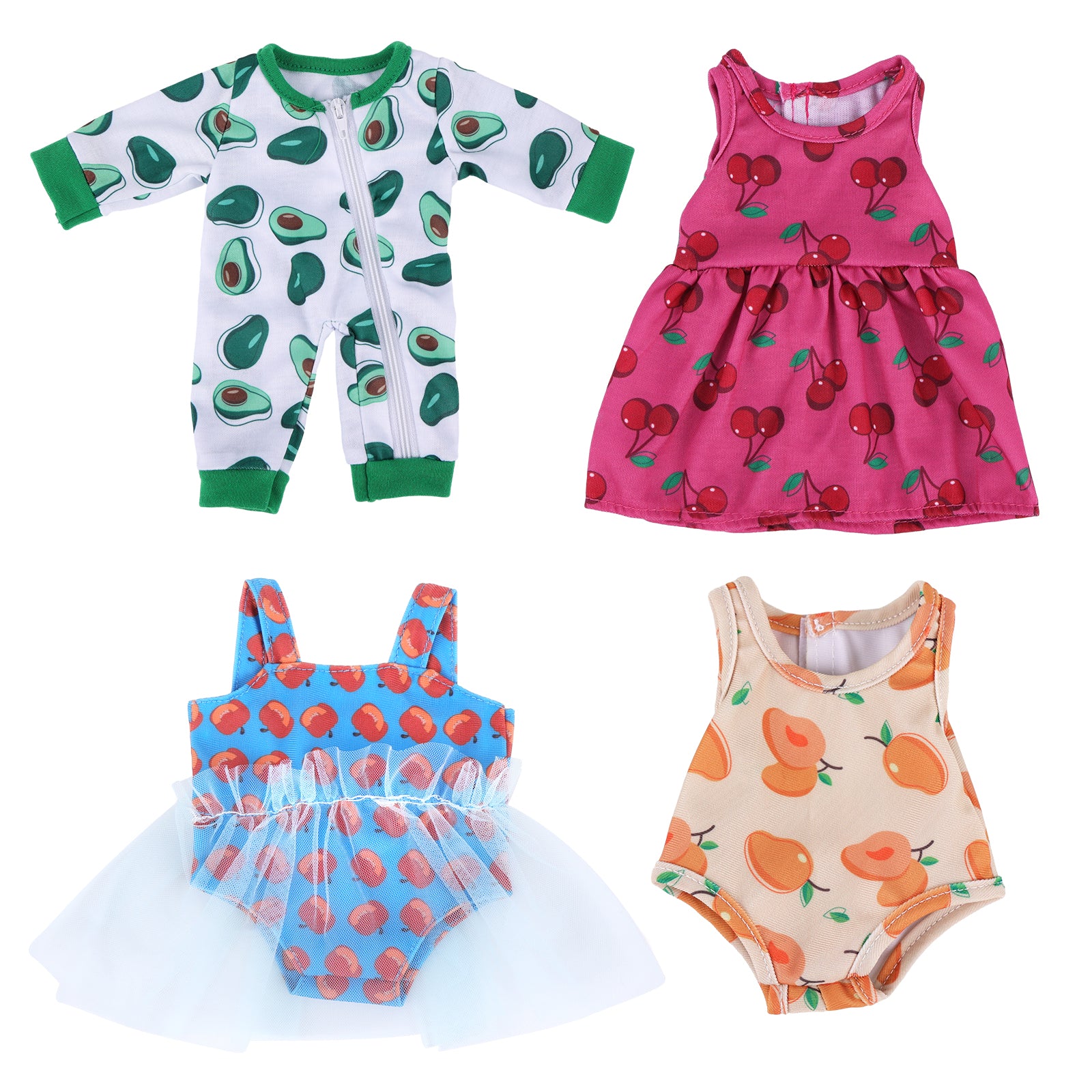 Babeside 12" Reborn Baby Dolls Cute Colourful Fruit Clothes 4-piece set