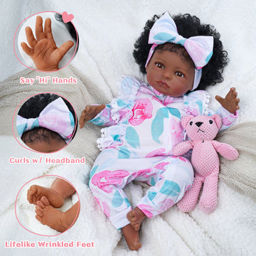 Babeside Laney 18'' Realistic Reborn Baby Doll African American Lovely Girl Beautiful Flower