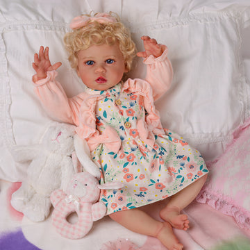 Babeside Shirley 20'' Reborn Baby Doll Girl Blonde Short Hair lovely Flower Bud