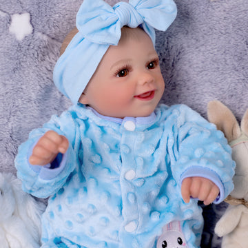 Babeside Sunny 17'' Reborn Baby Doll Girl Soft And Lovely Blueberry Blue