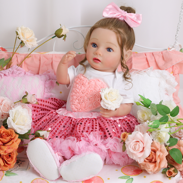 Babeside Daisy 20'' Reborn Baby Doll Girl Awake Lifelike Lovely Sweetest Love Shining Flowers Pink