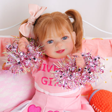 Babeside Doreen 20'' Realistic Reborn Baby Doll Smiling Baseball Girl Sport Style Energetic Cheerleading Pink(Pre-Order, Ship Date: March 12）