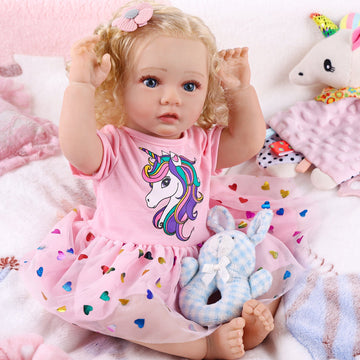 Babeside Daisy 20'' Cutest Realistic Reborn Baby Doll Girl Blonde Hair Princess with Heartbeat Coos and Breath