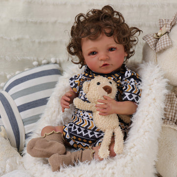 Babeside Simon 20'' Realistic Reborn Baby Doll African American Lovely Boy Awake Lifelike(Pre-Order, Ship Date: March 10）