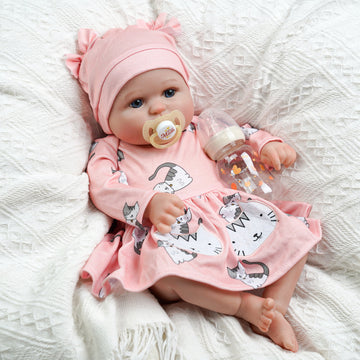 Babeside 20'' Bailyn Cutest Realistic Reborn Baby Doll Kitten Girl with Heartbeat Coos and Breath