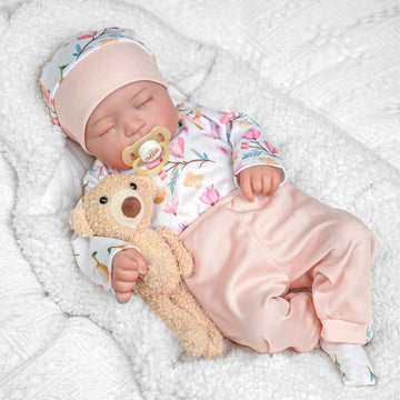 Babeside Connie 20'' Realistic Reborn Crushed Flowers Girl Doll with Heartbeat Coos and Breath