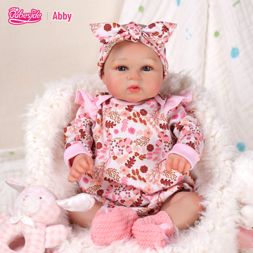 Babeside 17'' Realistic Reborn Baby Doll Blue Eyes Awake Charming Girl Abby