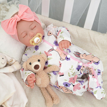 Babeside Connie 20'' Reborn Baby Doll Infant Sleeping Girl with Heartbeat Coos and Breath