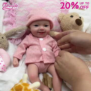 Babeside Leen 12'' Full Silicone Reborn Baby Doll Adorable Girl Blue Eyes