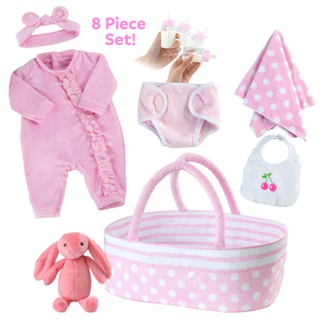 [Suitable for 17-22'' Girl] Babeside Adoption Reborn Baby Essentials-8pcs Gift Set