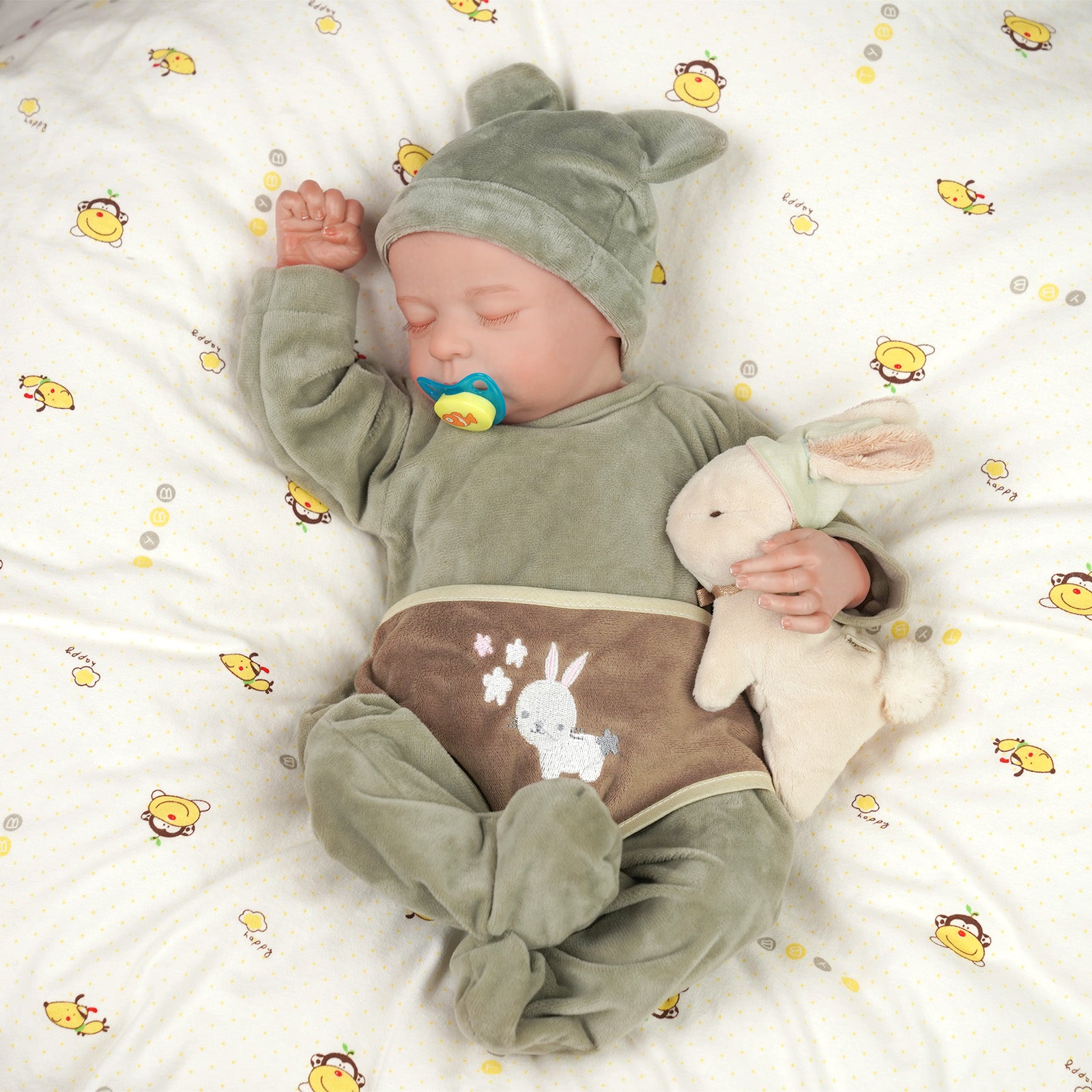 Babeside Noah 20" Adorable Reborn Baby Doll Green Suit Sleeping Infant Boy