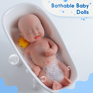 Babeside Lifelike Baby Dolls 8'' Boy Eli Full Platinum Silicone Reborn Baby Realistic