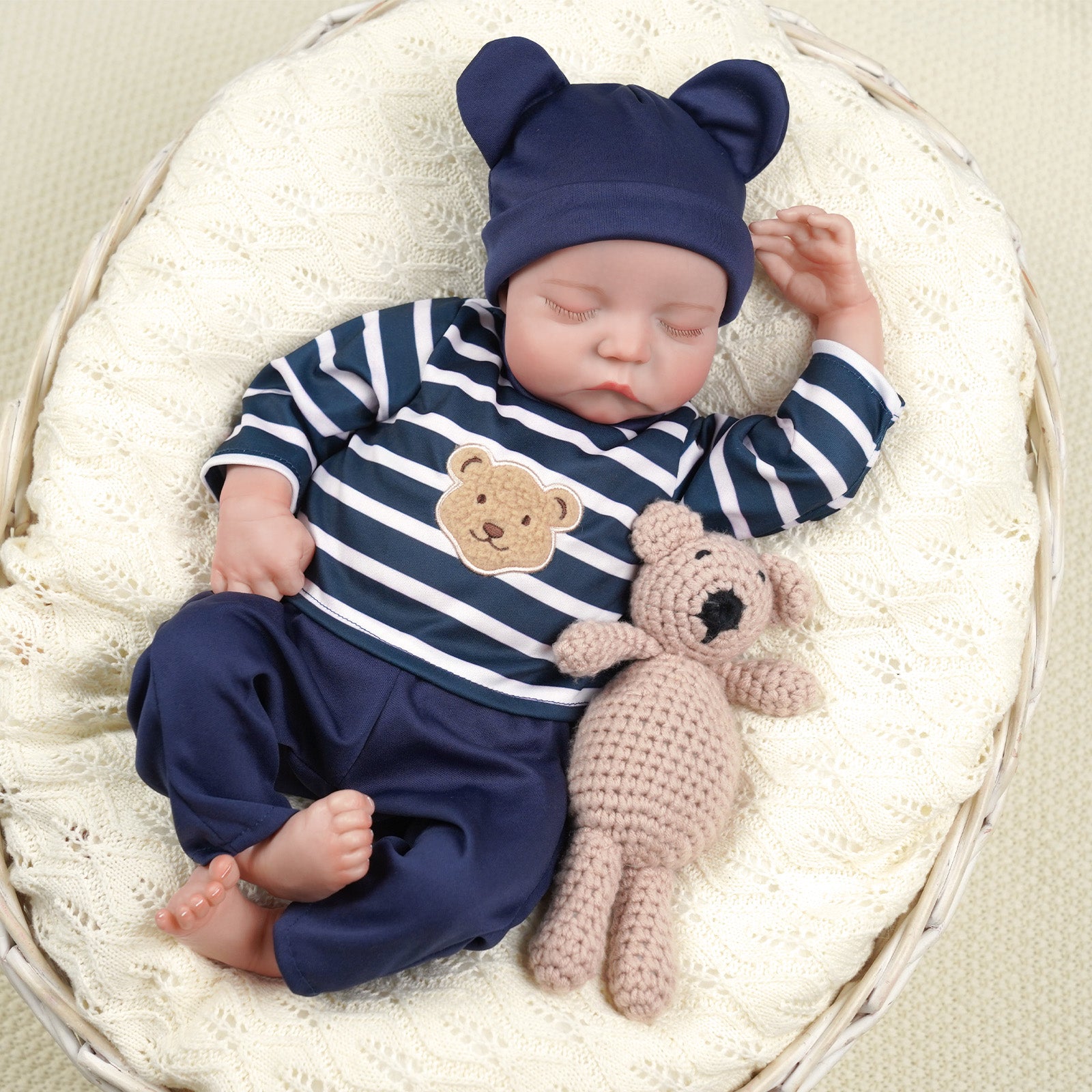 Babeside Noah 20" Realistic Reborn Baby Doll Infant Chubby Cheek Face Boy with Washable Body for Pleased Bathing