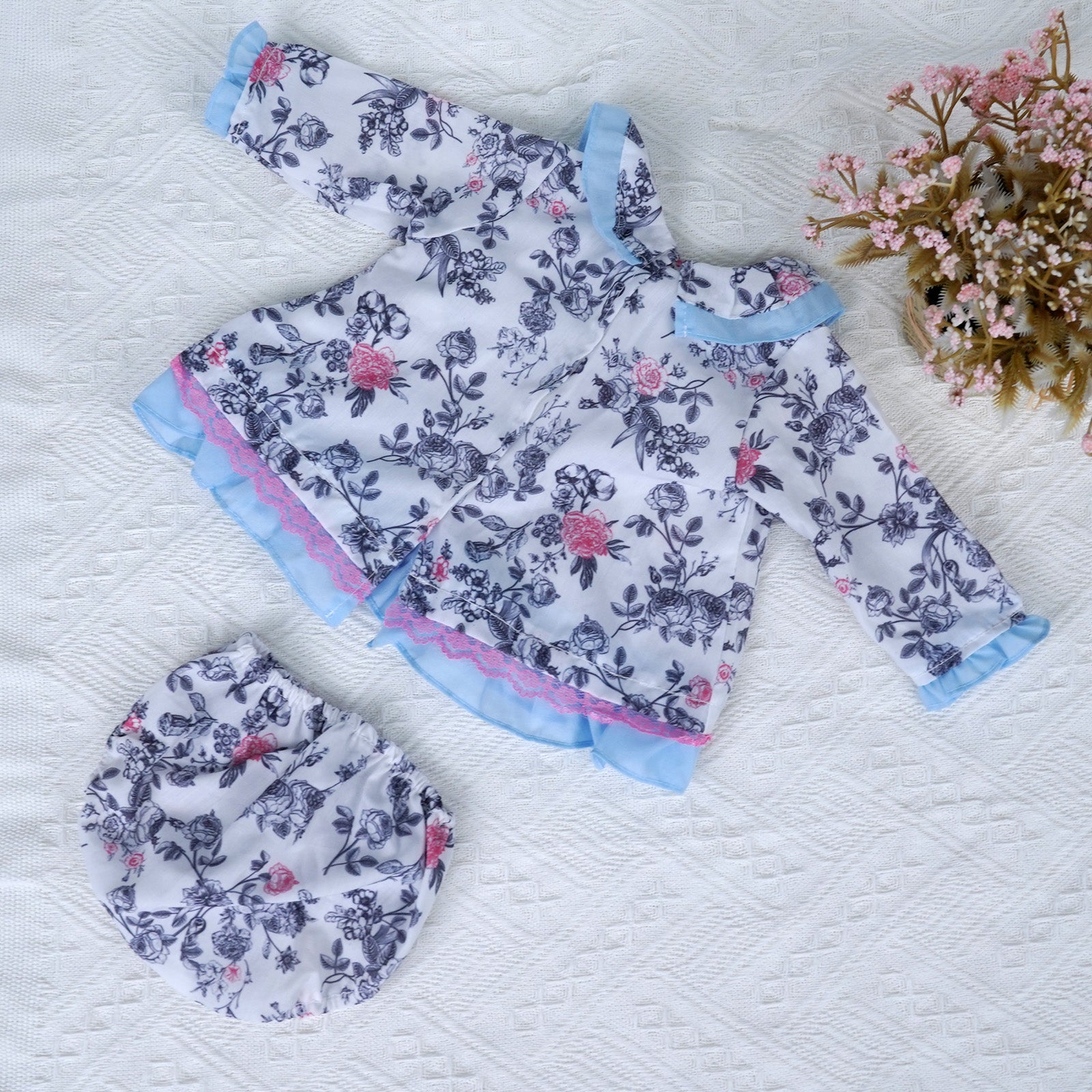 Babeside 17"-20" 2-piece Sets of Rose Flower Clothes